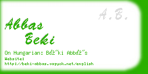 abbas beki business card